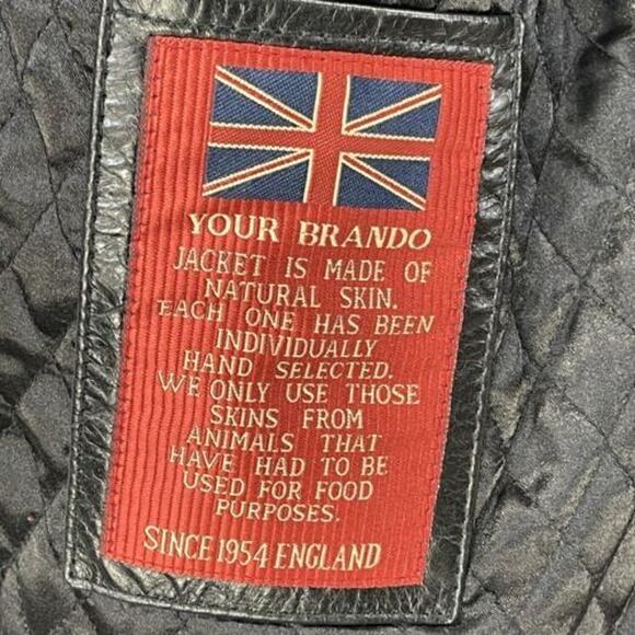 London Brando Men's Leather Jacket Black Sz XL Long Sleeves Zip Front Biker Moto - Picture 6 of 10